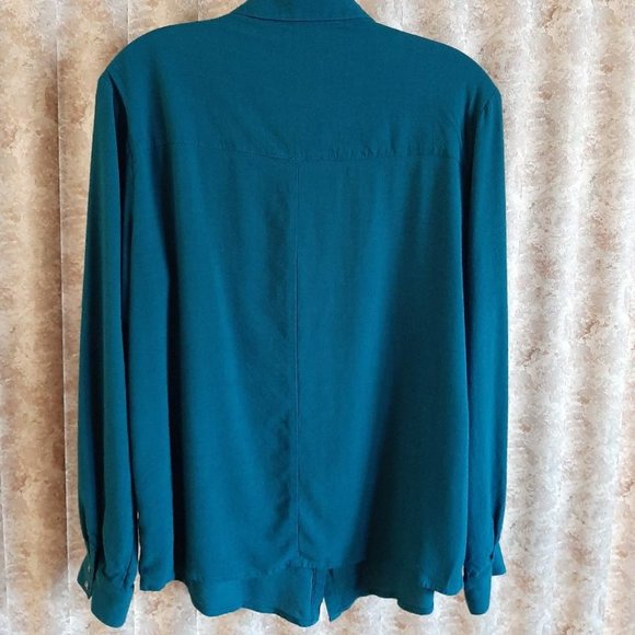 Teal Bella Lux button-down long sleeve Large - Picture 3 of 3